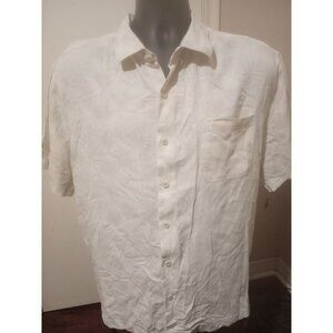 Nat Nast Shirt Mens XL Hawaiian Floral Palm Silk Blend Button Up Short Sleeve